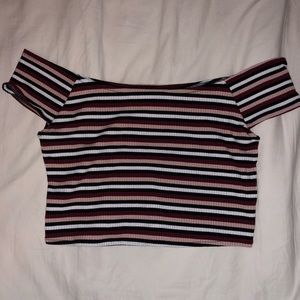 Purrr melrose striped crop top